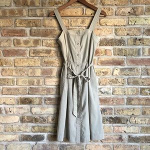 H&M Khaki Colored Button-Down Tie Dress